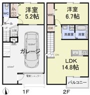 仮称）西之島中屋敷688連家轟の間取り画像