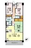 プラザハイツ二ツ屋F棟の間取り画像