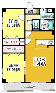 ニューガイア上石田の間取り画像