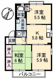 サニーハイツ南本町 A棟の間取り画像