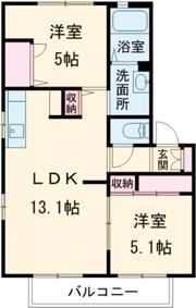 コーポラス青葉 A棟の間取り画像