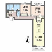シャーメゾン春日の間取り画像