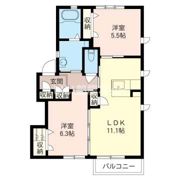 カサベルテもみじ谷 Fの間取り画像