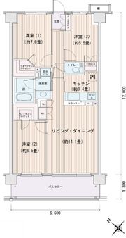 エスティメゾン豊洲レジデンスDの間取り画像