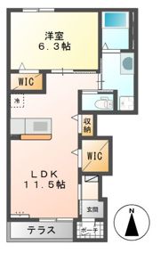 グレイスワン間々田Aの間取り画像
