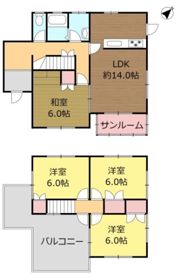 藤生町3丁目貸家 4LDKの間取り画像