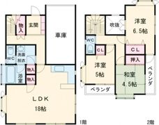 大麻生 一戸建貸家の間取り画像
