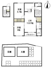 ハピネス Bの間取り画像