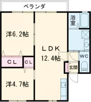 ゼフィール錦見B棟の間取り画像