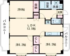 グランレーヴ弐番館の間取り画像