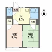 朝日ヶ丘ハイツ Dの間取り画像