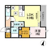 (仮称)D-ROOM二之宮の間取り画像