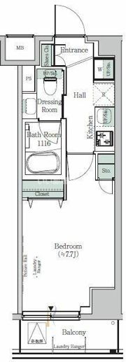 ONE ROOF RESIDENCE KIBA WESTの間取り画像