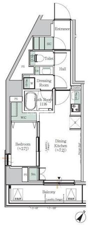 ONE ROOF RESIDENCE KIBA WESTの間取り画像