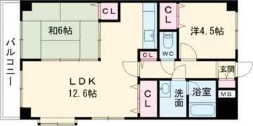 オレンジコート高松の間取り画像