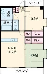 シャトー建川の間取り画像