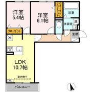 D-ROOM蘇原村雨町A棟の間取り画像