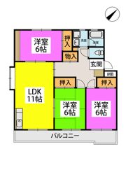 シティーコア大和の間取り画像