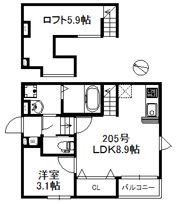 ベルフルール旭の間取り画像