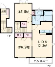 雪月花 1番館 Aの間取り画像