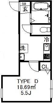 Belle Noire K（ベル・ノワール・ケー）の間取り画像