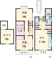 福生貸家Ⅱの間取り画像