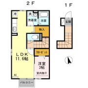 エクセルシオール吉岡南 Aの間取り画像