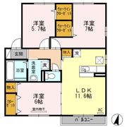 クオーレ B棟の間取り画像