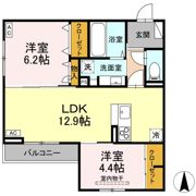 DーROOM七曲Ⅰの間取り画像