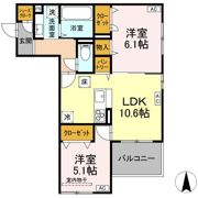 DーROOM七曲Ⅱの間取り画像