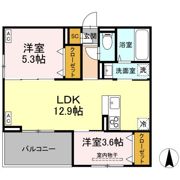 DーROOM七曲Ⅱの間取り画像
