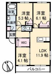 グランマスト1 B棟の間取り画像