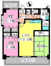 カサグランデ筑紫の間取り画像
