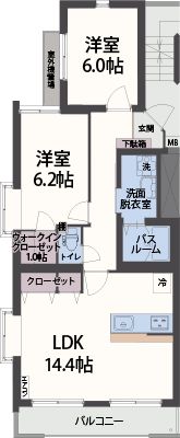 アンソレイエ祇園原の間取り画像
