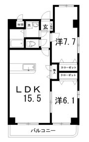 クレール中水道の間取り画像