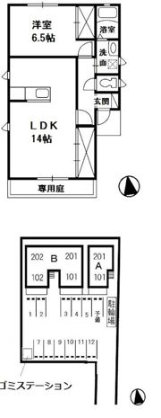 リバティ中島 Aの間取り画像
