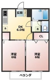 コーポラス曙Bの間取り画像