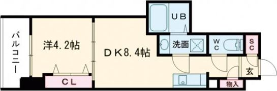 クローバー・グランツ三国ヶ丘の間取り画像