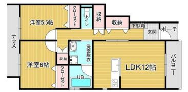 サニーコーストB棟の間取り画像