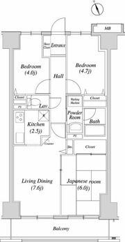 グレイスコート船橋の間取り画像