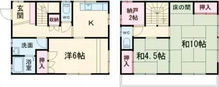 富田ハイツ(戸建)の間取り画像