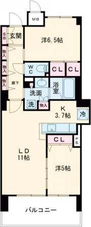 ジオ高松常磐町J．CRESTタワーの間取り画像