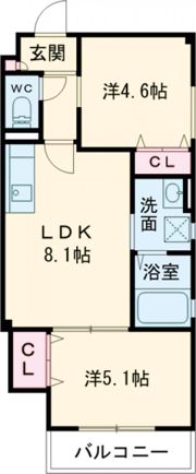 クリエオーレ庄屋Ⅰの間取り画像