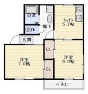 コーポフレグランスB棟の間取り画像