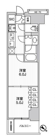 WORVE横浜伊勢佐木町の間取り画像