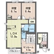 ビューフォレストBの間取り画像