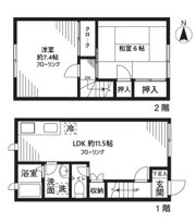 羽根木二丁目賃貸住宅の間取り画像