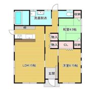 由宇町中央2丁目戸建 2LDKの間取り画像