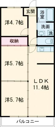 小山サンハイツ 1の間取り画像