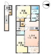 仮）白河中野山アパートの間取り画像